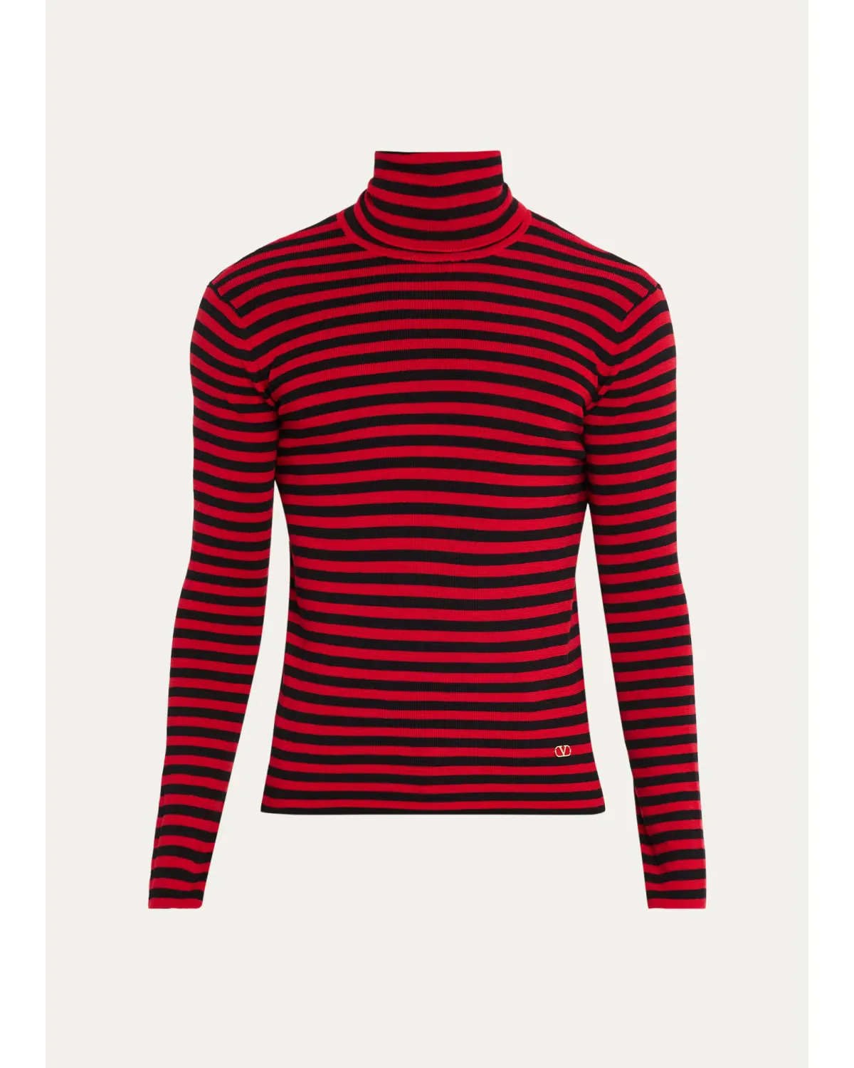 Long-Sleeve Stripe Turtleneck T-Shirt by Valentino Garavani