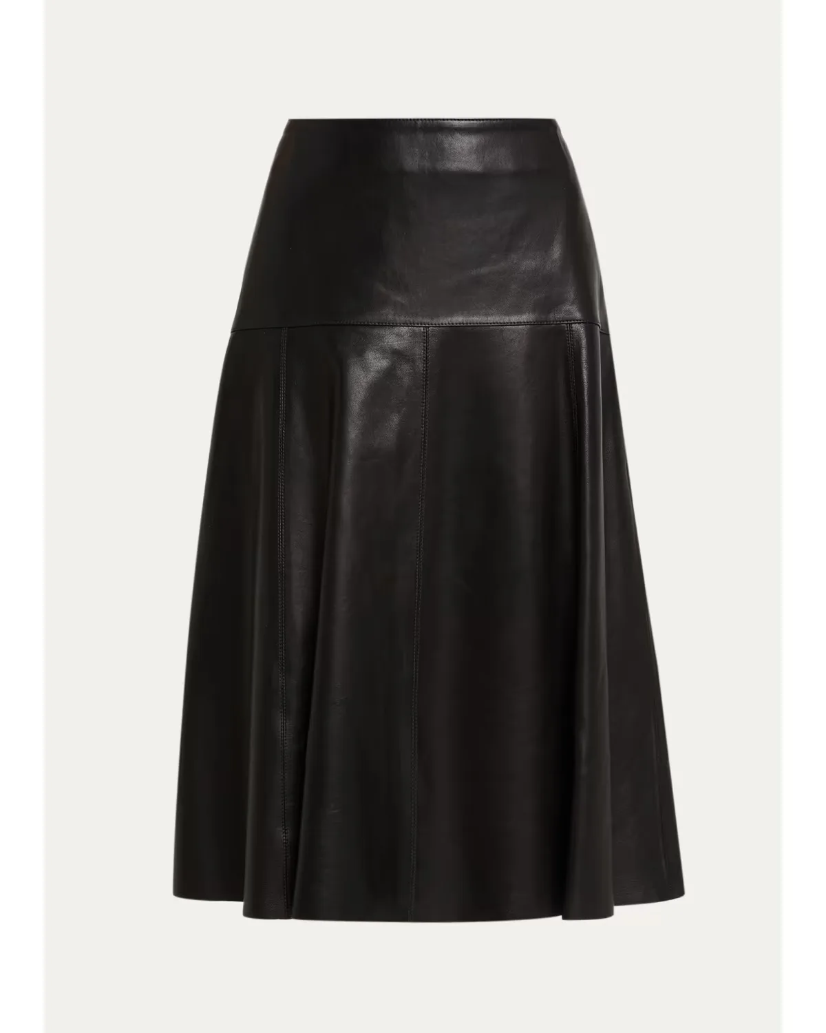 Susana A-Line Leather Midi Skirt by Arma
