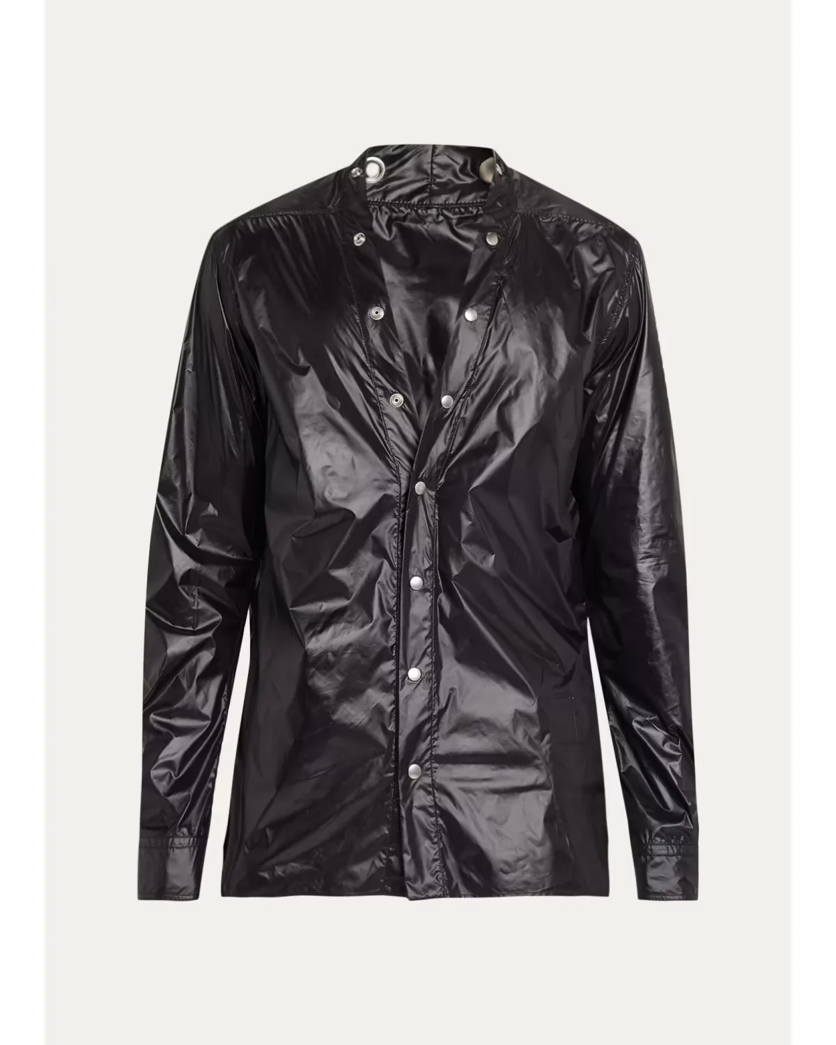Larry Fluid Nylon Deep V-Neck Shirt by Rick Owens
