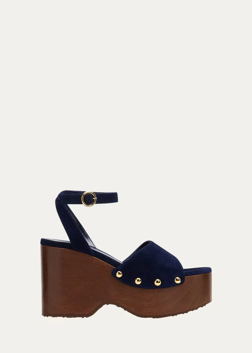 Suede Ankle-Strap Platform Sandals - DENIM by Gianvito Rossi
