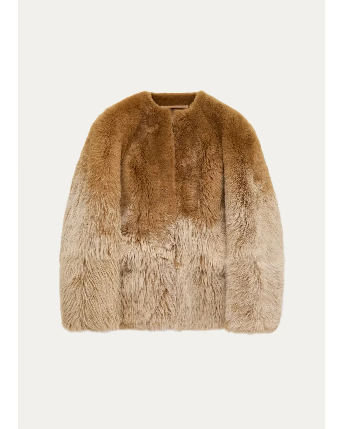 Degrade Lamb Shearling Collarless Jacket by LOEWE