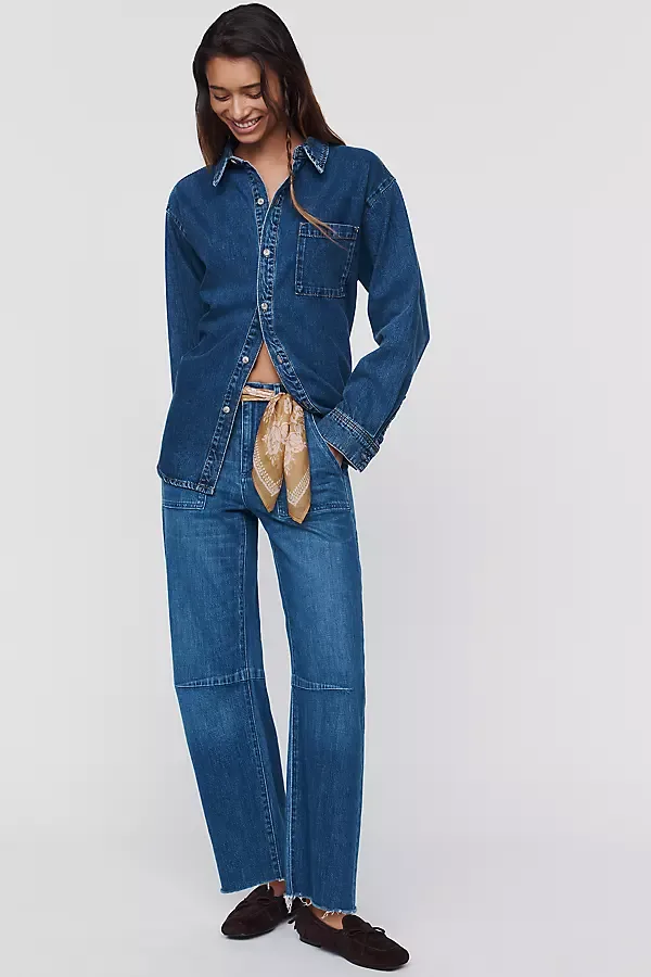 Utility High Rise Barrel Leg Jeans by LE JEAN