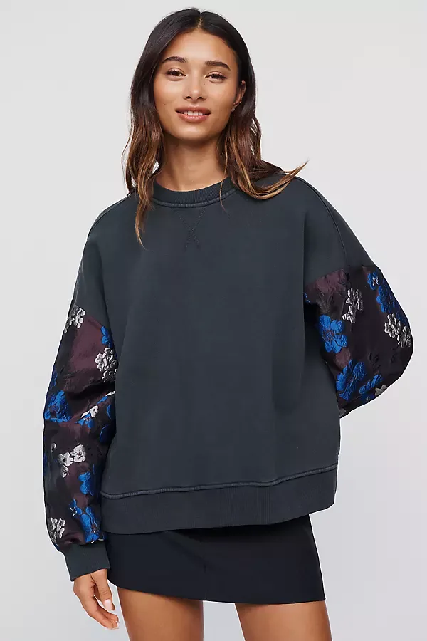 Kueer Jacquard Balloon Sleeve Sweatshirt by Essentiel Antwerp