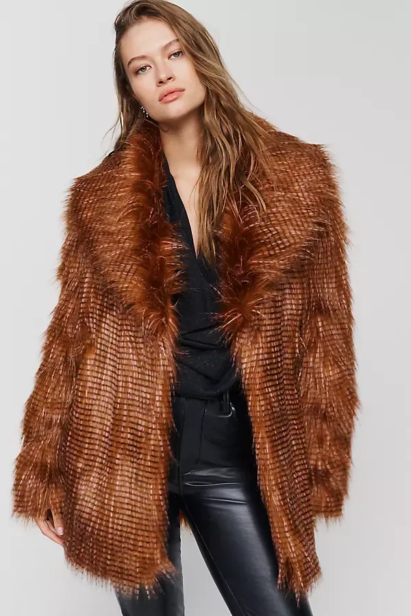 Field of Dreams Faux Fur Coat Jacket by Unreal Fur