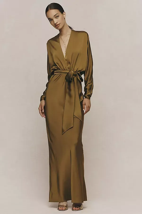 Dolman-Sleeve Plunge Maxi Dress by Rococo Sand