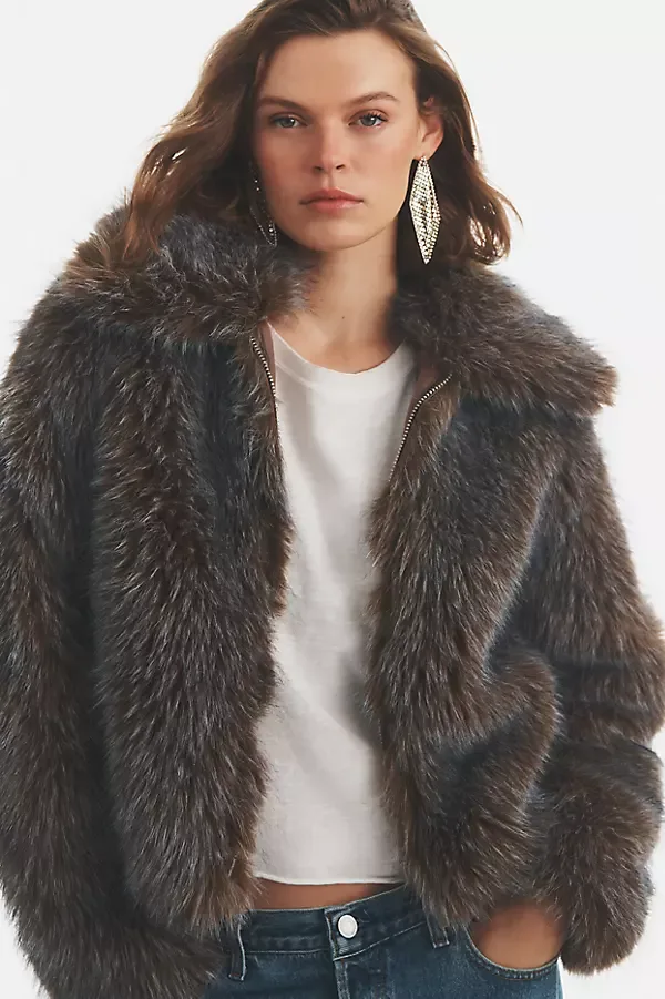 Faux Fur Coat Jacket by Anthropologie