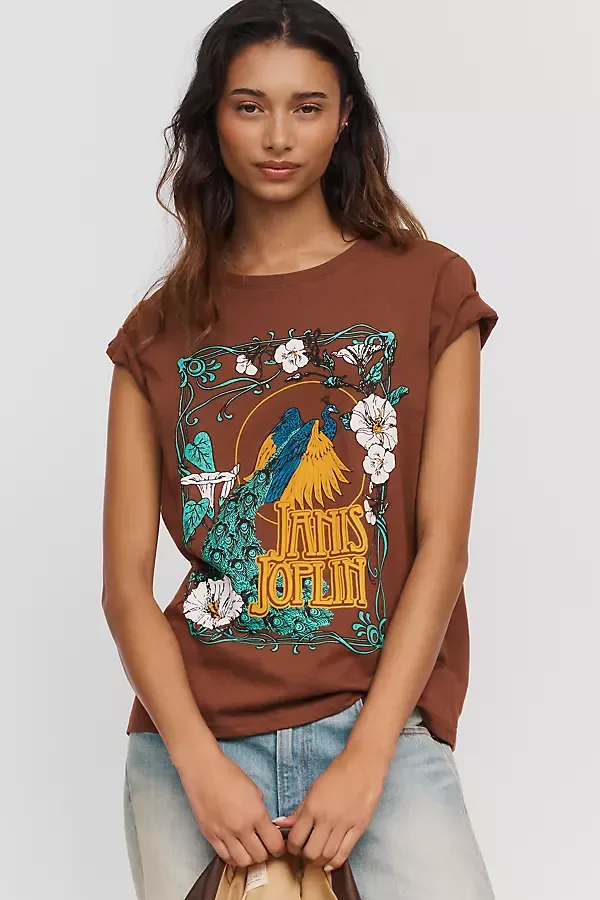 100% Cotton Janis Joplin Graphic Tee by Letluv