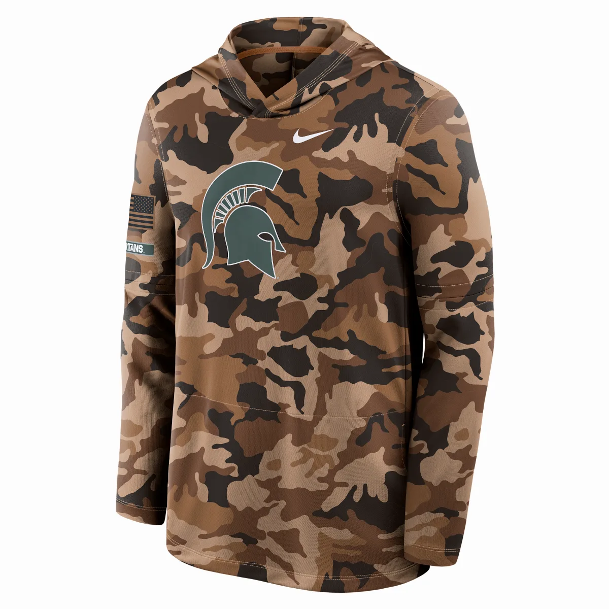 Michigan State Military Appreciation Dri-FIT College Long-Sleeve Hooded Top by Nike
