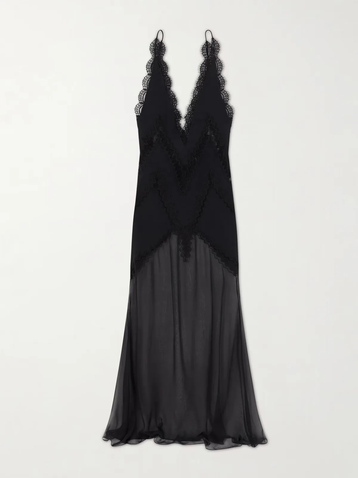 - Enverse Lace-trimmed Satin Maxi Dress -