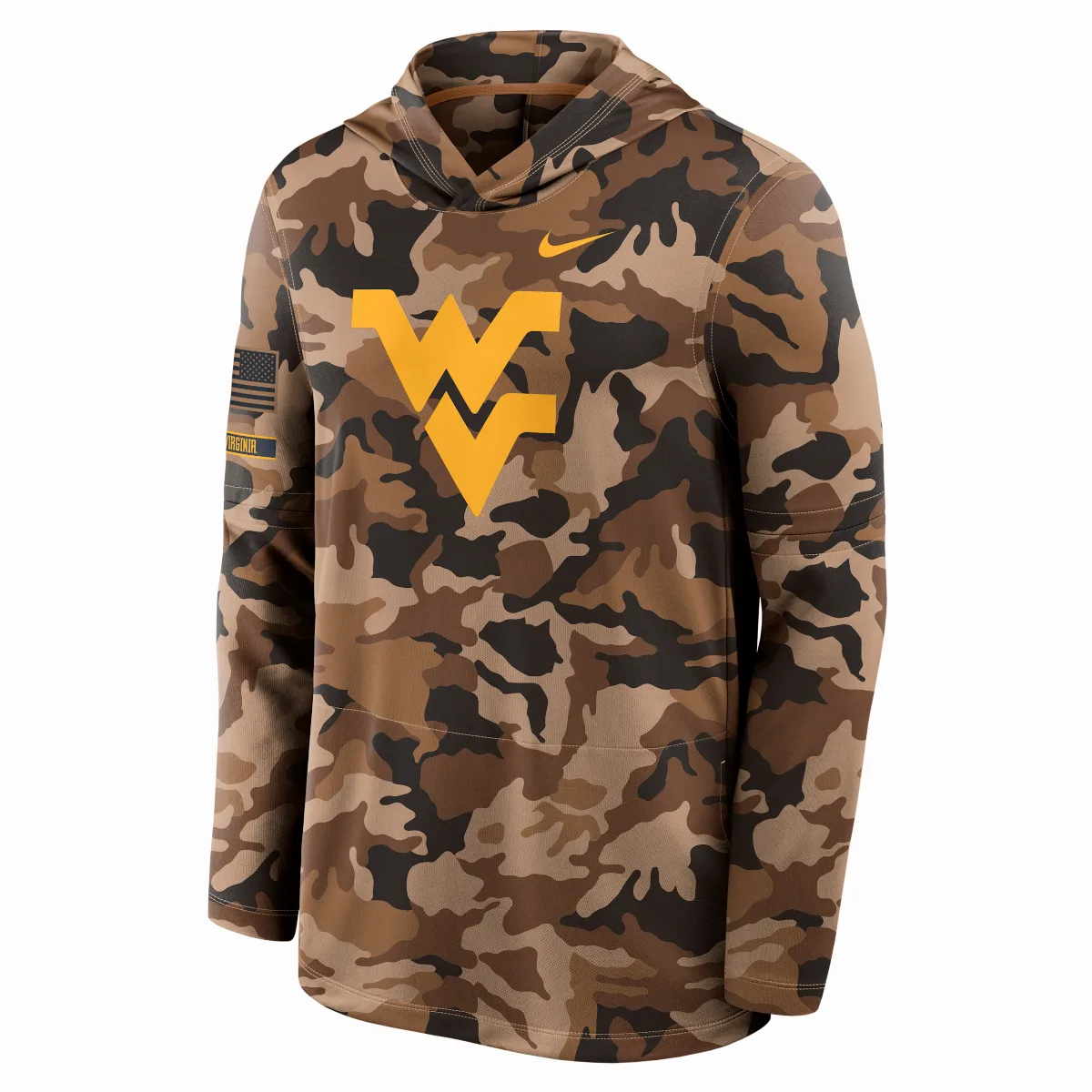 West Virginia Military Appreciation Dri-FIT College Long-Sleeve Hooded Top by Nike
