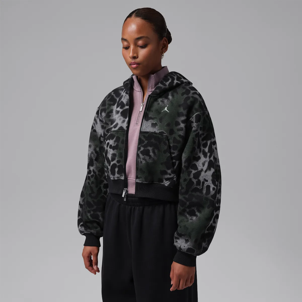 Jordan Brooklyn Fleece Cropped Full-Zip Hoodie by Jordan