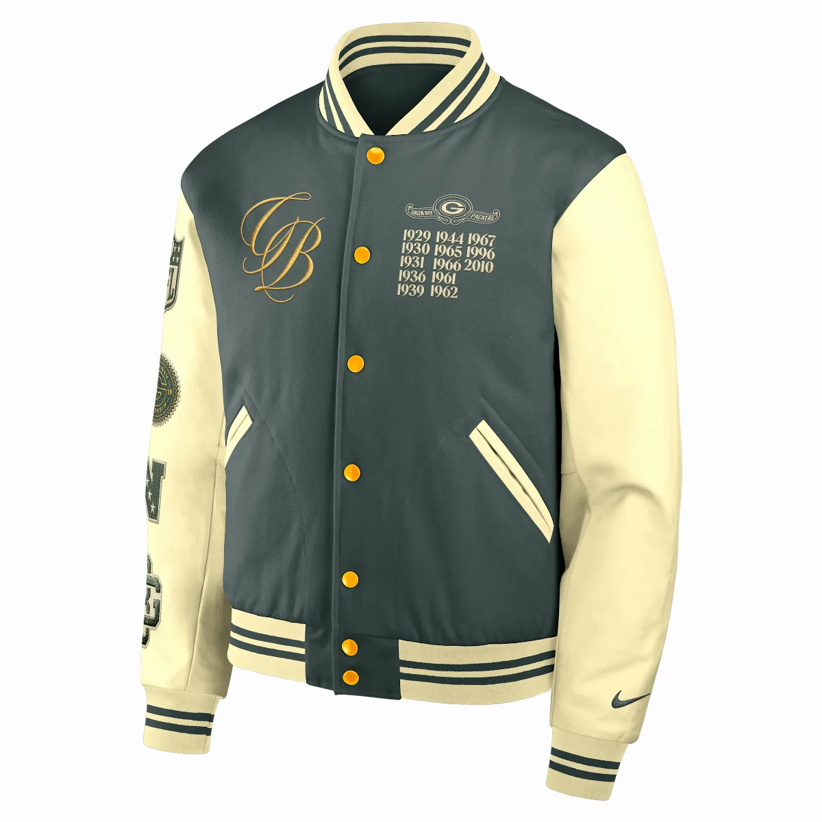 Bay Packers Rivalries Collection NFL Full-Snap Varsity Jacket by Nike