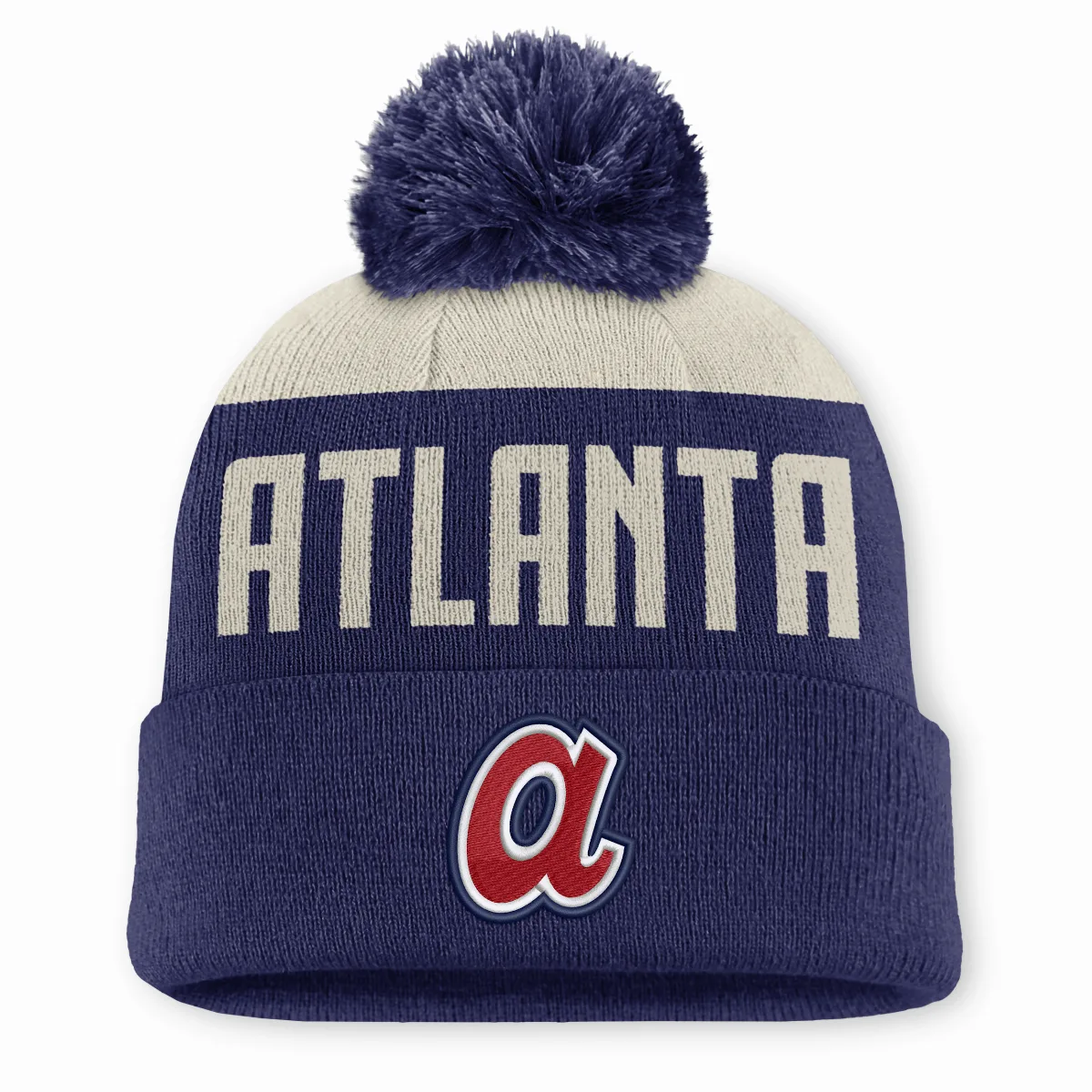 Atlanta Braves Cooperstown Peak MLB Cuffed Pom Beanie by Nike