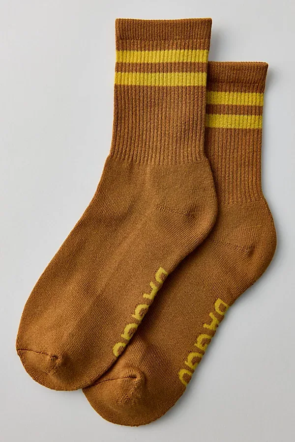 Striped Ribbed Crew Socks by Baggu