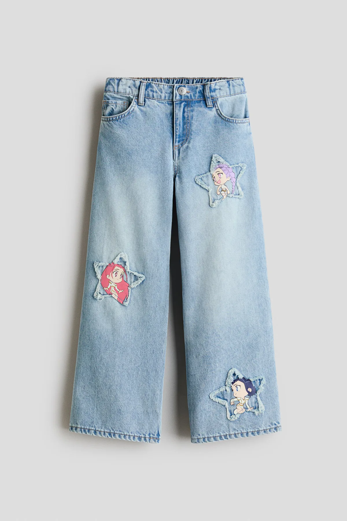 Printed Wide Leg Jeans by H&M