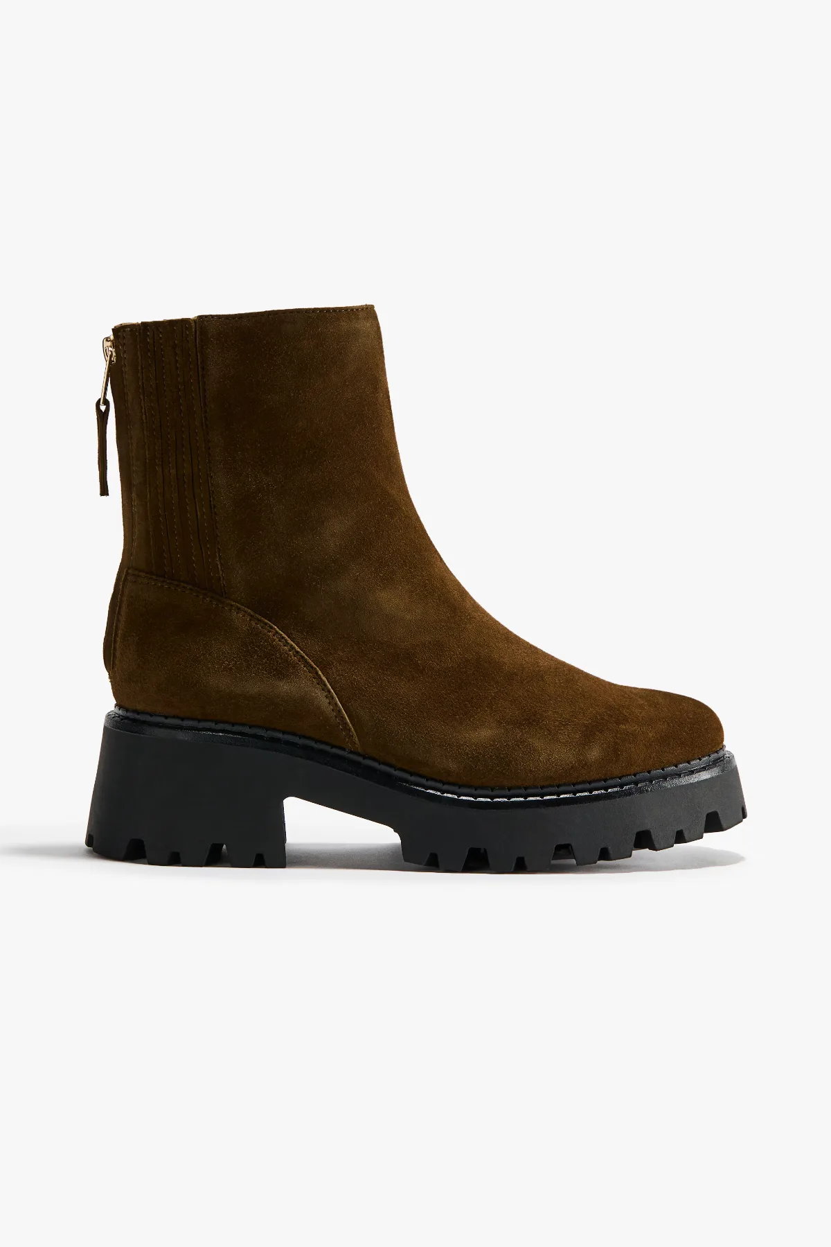 Chunky Leather Ankle Boots by H&M