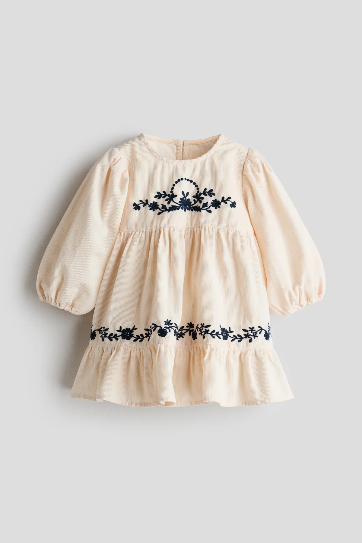 Embroidered-Detail Corduroy Dress by H&M