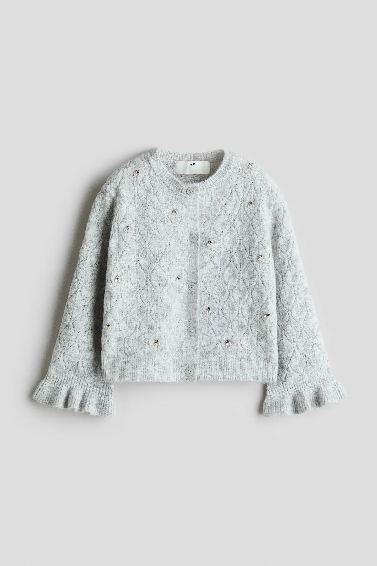 Embellished Pointelle-Knit Cardigan by H&M