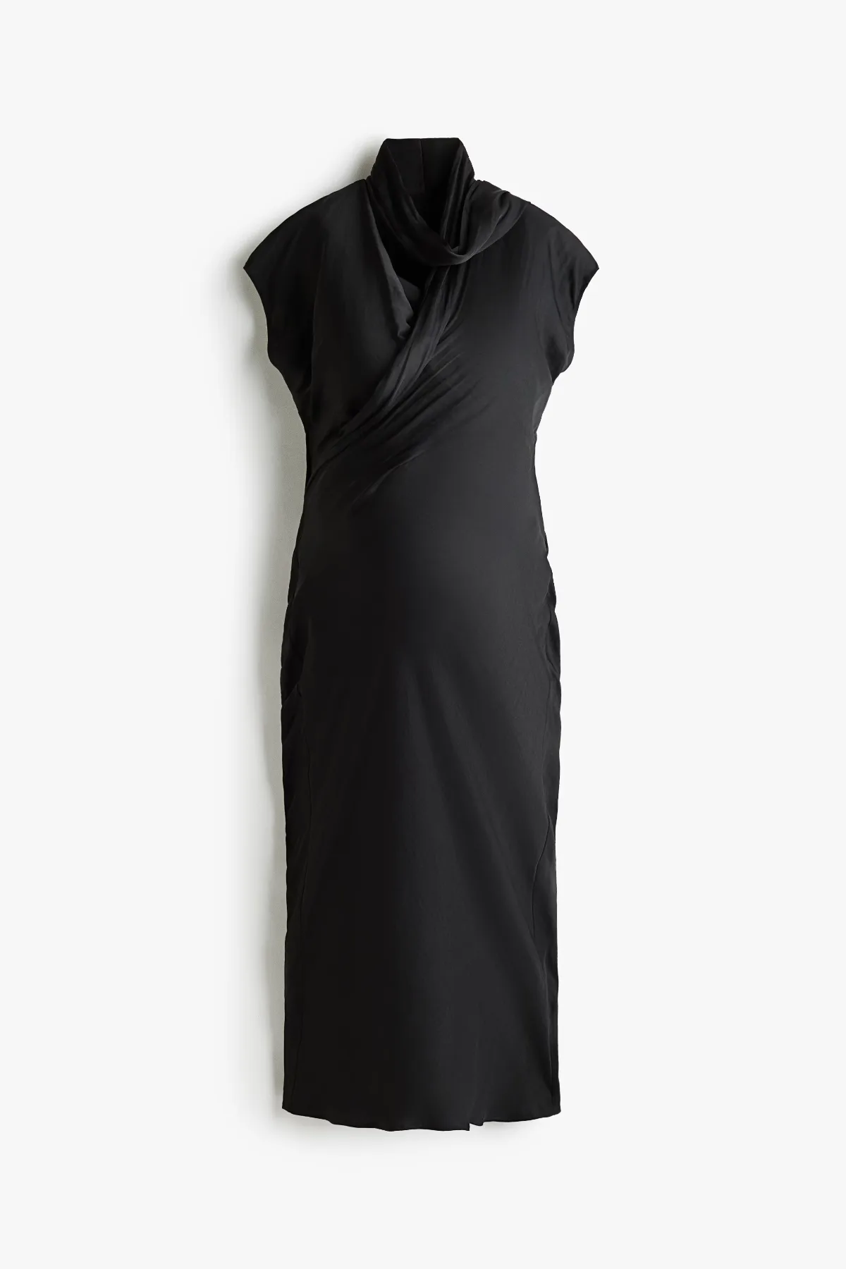 MAMA Nursing Scarf-Detail Satin Dress by H&M