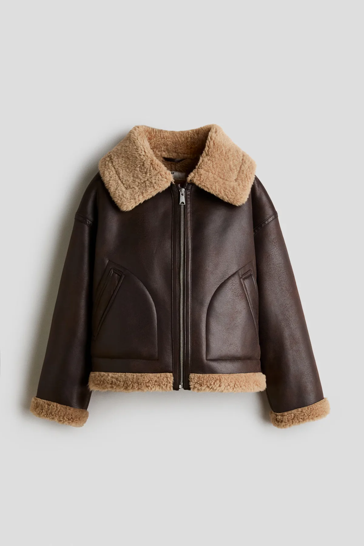 Teddy-Fleece-Lined Aviator Jacket by H&M
