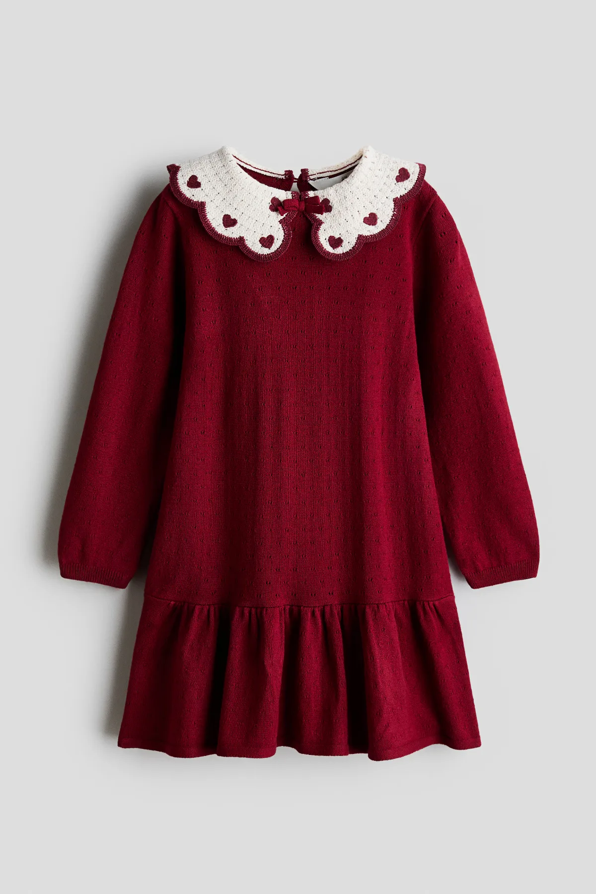 Pointelle-Knit Dress with Collar by H&M