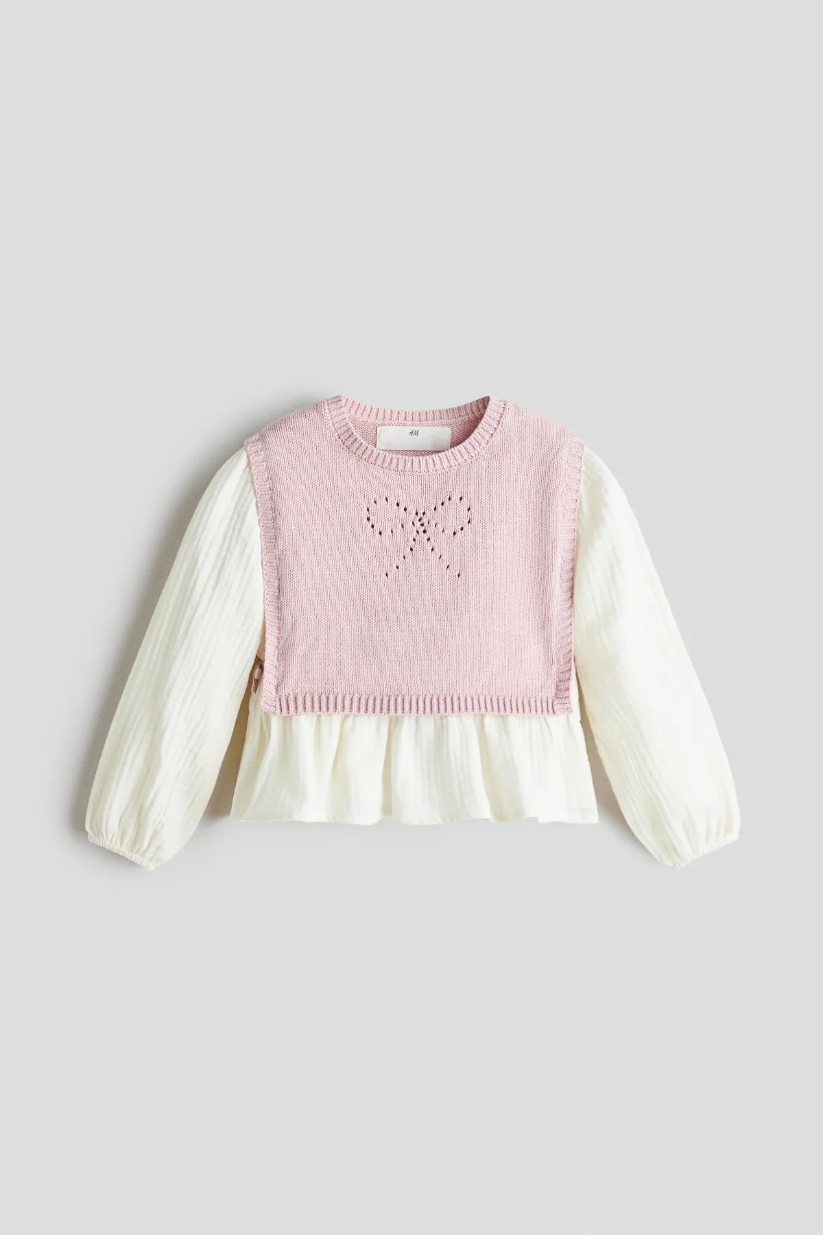 Muslin Blouse with Sweater Vest by H&M