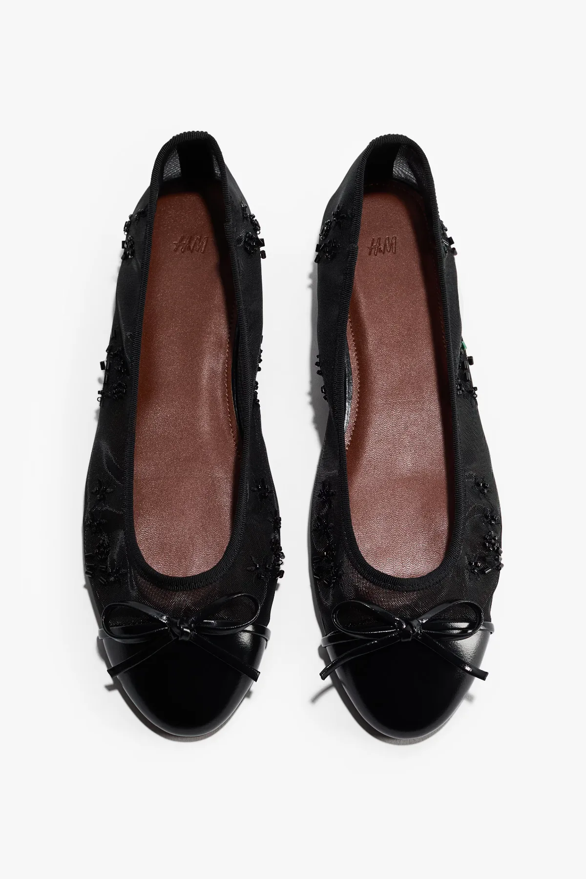 Bead-Embellished Ballet Flats by H&M