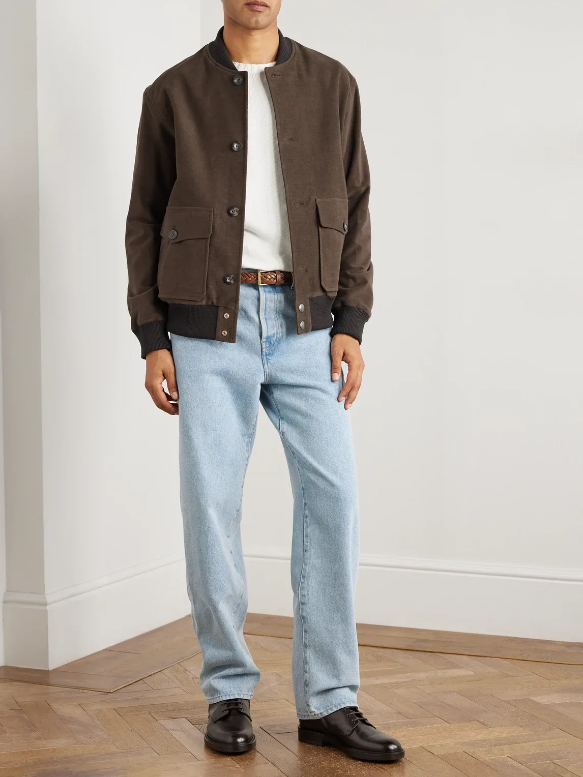 The Moleskin Cotton-Blend Bomber Jacket by Private White Vc