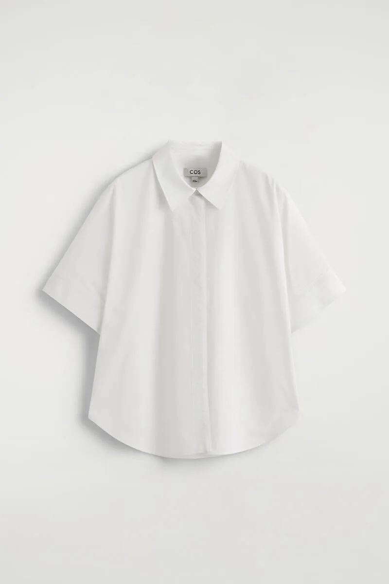 Oversized Short-Sleeved Cotton Shirt
