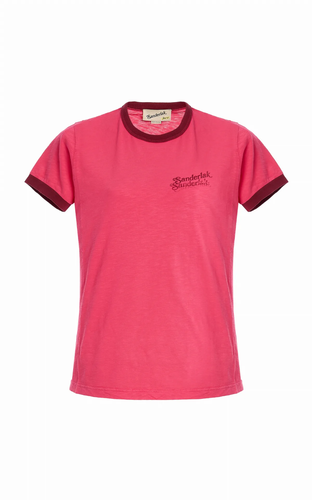 Contrast Rib Cotton T-Shirt by Sanderlak