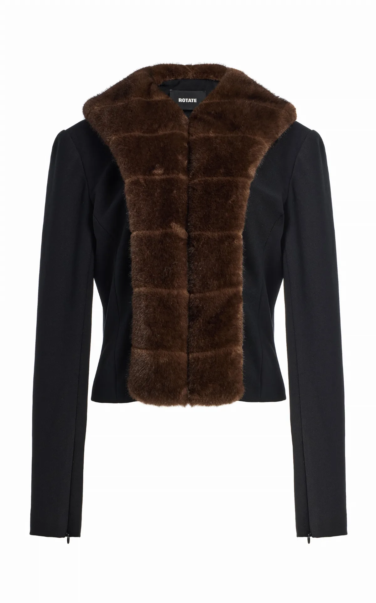 Faux-Fur-Trimmed Cardigan by Rotate