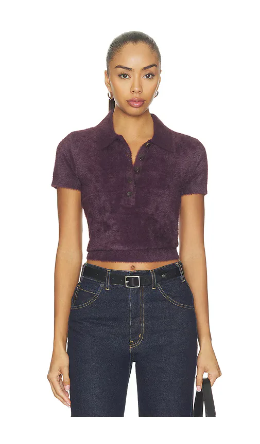 Cirrus Short Sleeve Crop Polo by L'AGENCE