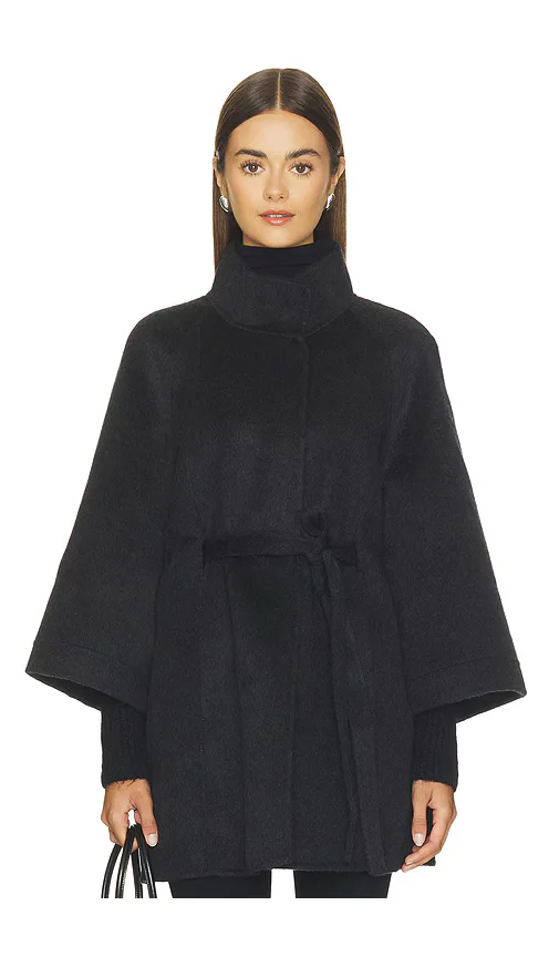 Minimal Wool-Blend Waist-Defined Coat