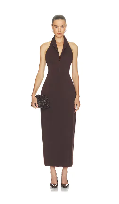Cotton Mix Zip Collar Midi Dress by Odd Muse