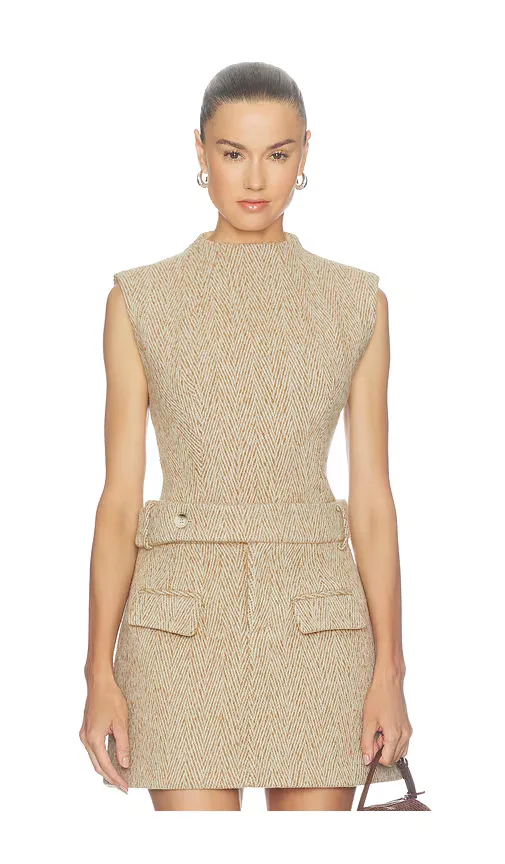 Wool Mix Tweed Sleeveless Top by Odd Muse