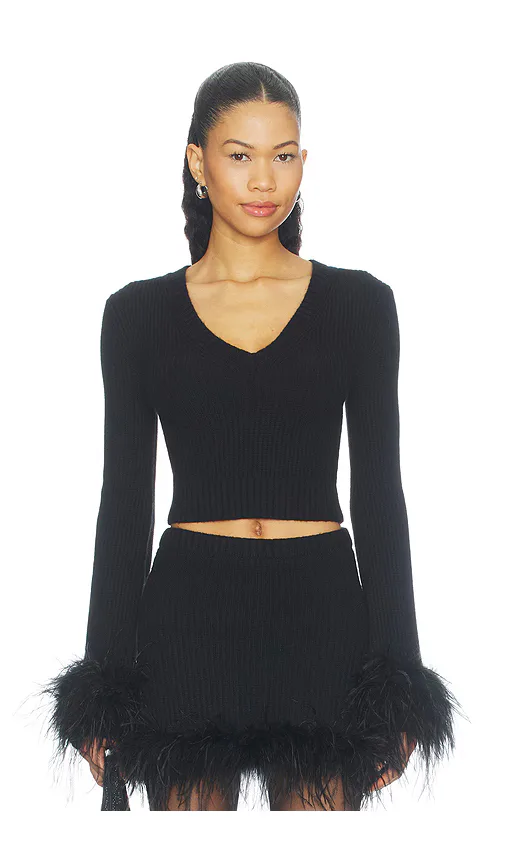 Mckina Feather V Neck Sweater by Lovers and Friends