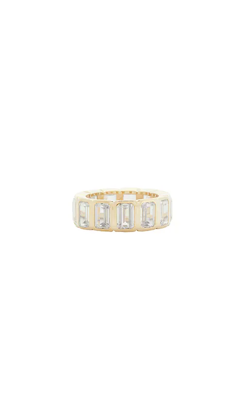 Bezel Set Emerald Eternity Ring by By Adina Eden