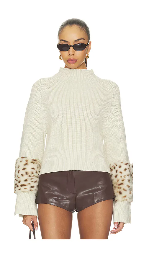 Merino Mock Neck Sweater with Patch by Lapointe