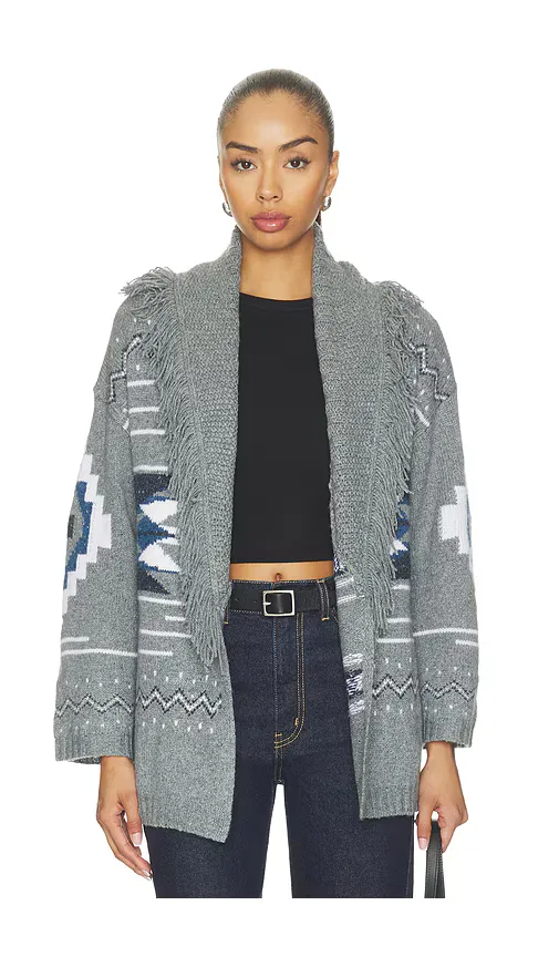 Southwest Fringed Shawl Collar Throw by Autumn Cashmere