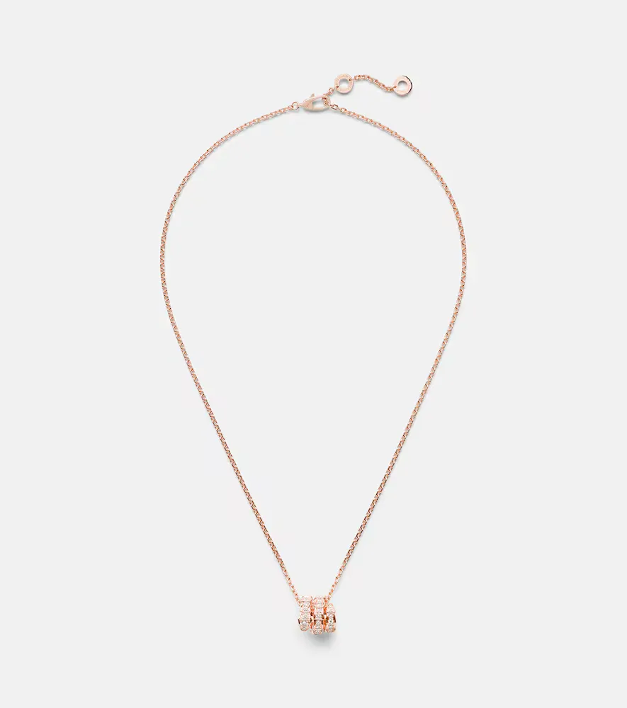 Serpenti Viper 18kt Rose Gold Pendant Necklace with Diamonds