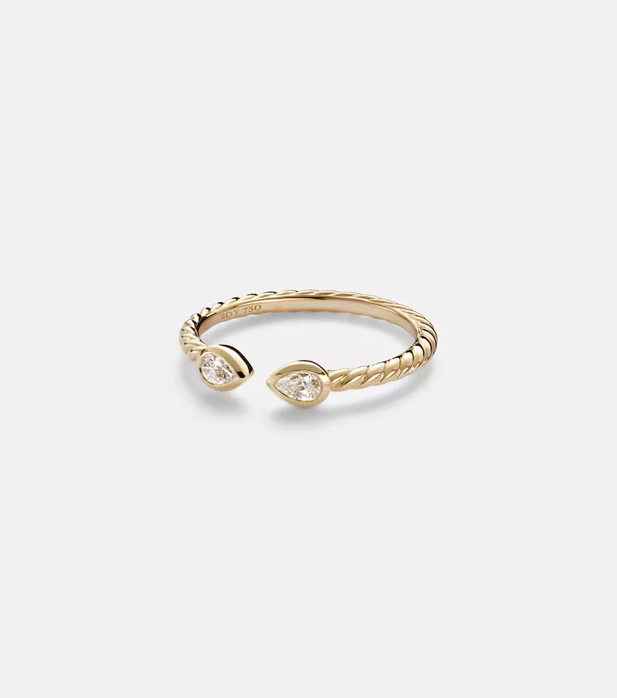 Petite Modern Renaissance 18kt Gold Ring with Diamonds
