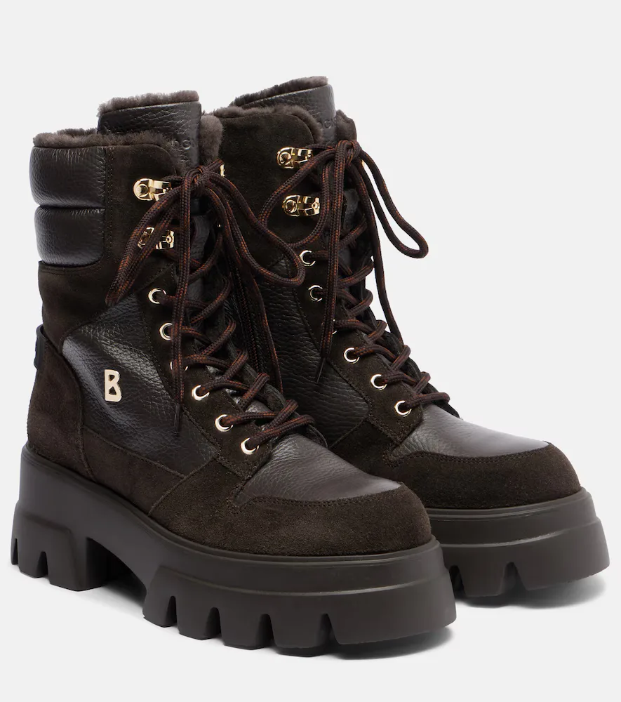Sapporo Shearling-Lined Leather Lace-Up Boots by Bogner
