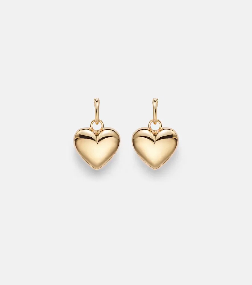Puffy Heart 14kt Gold Drop Earrings by Roxanne First