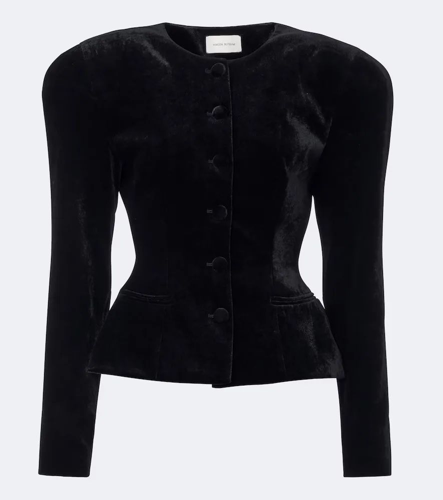 Peplum Velvet Blazer