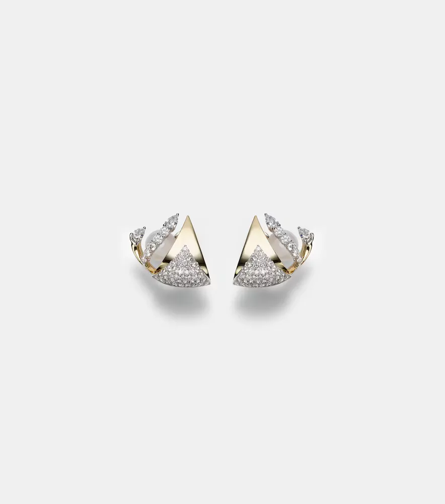 Golden Strada 18kt Gold Earrings with Diamonds by Yeprem