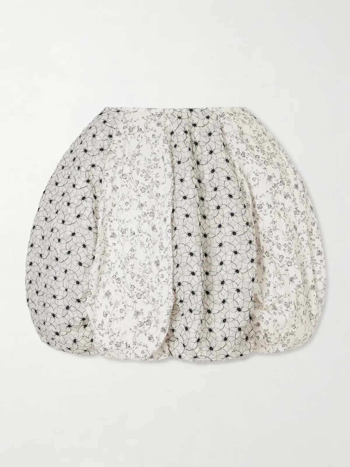 - Arkadina Hybrid Embroidered Cotton-blend Organza Mini Skirt -