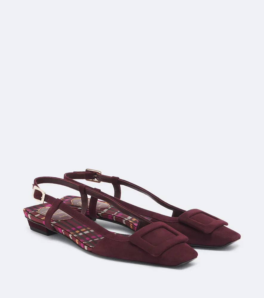 Belle Vivier Suede Slingback Flats by Roger Vivier