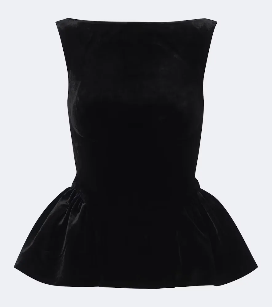 Peplum Velvet Top