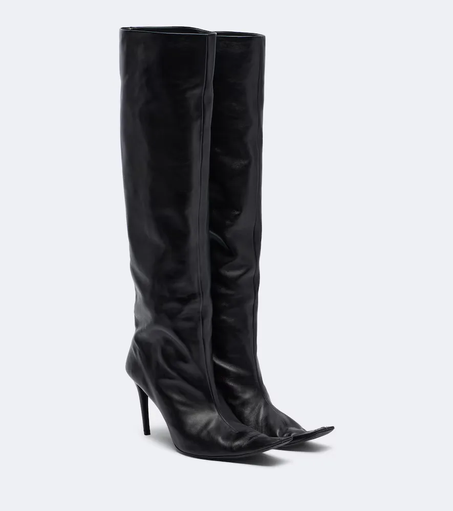 Marlene Leather Knee-High Boots by Khaite
