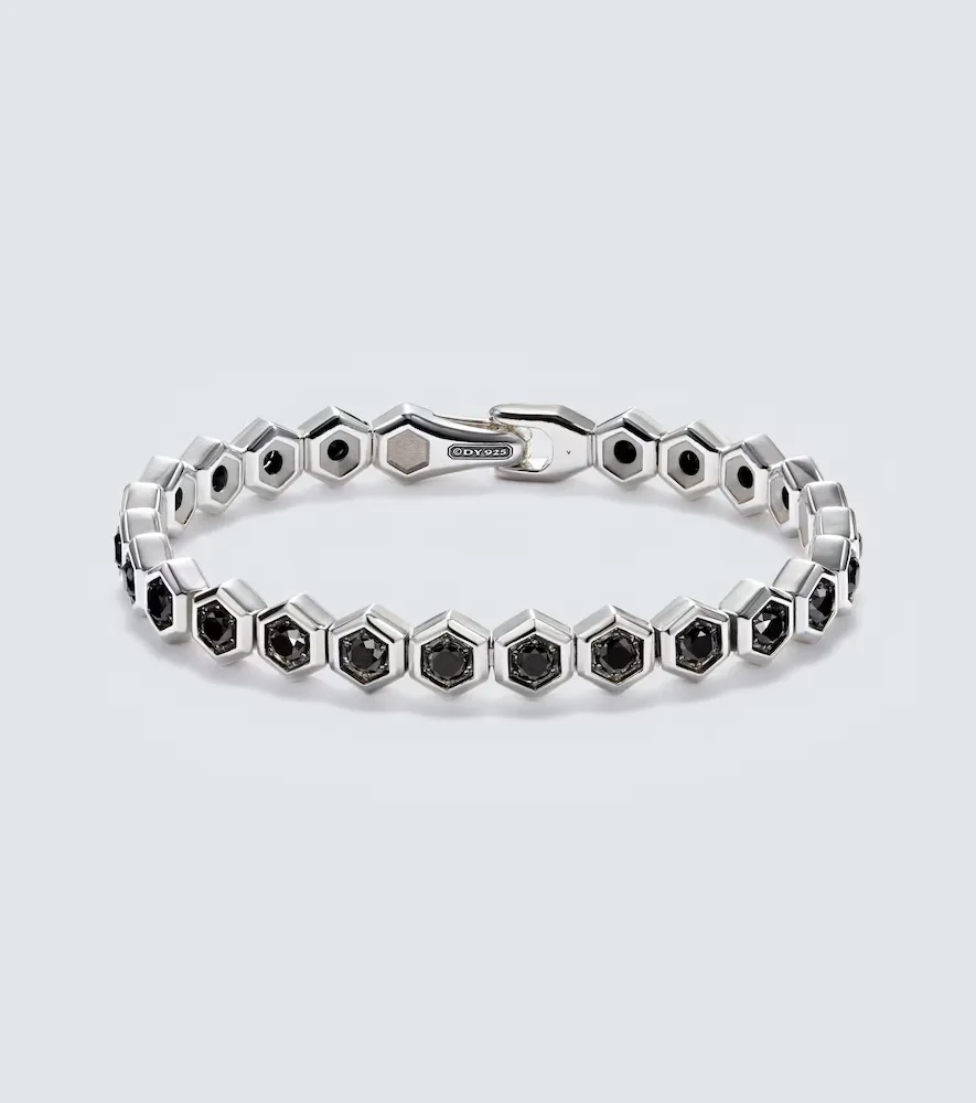 Hex Sterling Silver Bracelet (925) with Diamonds by David Yurman